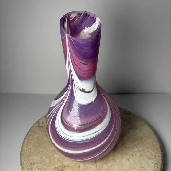 Purple Dorotheenhütte Wolfach Vintage Unikat Reine Handarbeit Glass Vase Germany